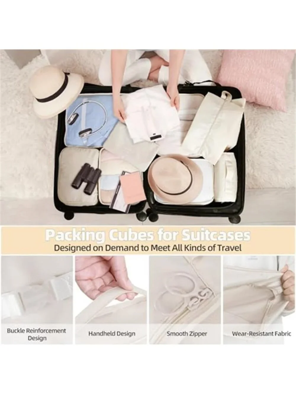 Packing Cubes Travel Organizer Set Luggage Bags Toiletry Shoe Laundry 10 Piece